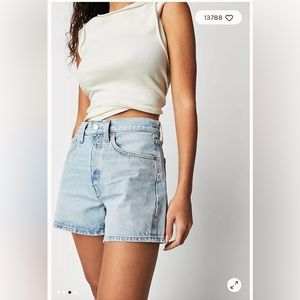 Agolde Parker Denim Long Shorts Twister